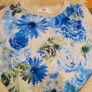 Justice Sweater Flower Sequin